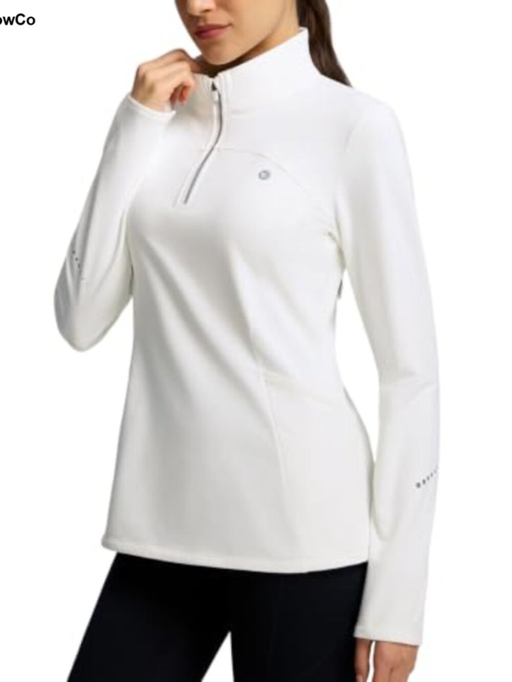 Fleece Quarter Zip Running Jacket Thermal Pullover Thumbholes